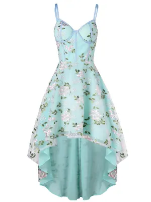 1950s Floral Embroidery Dress