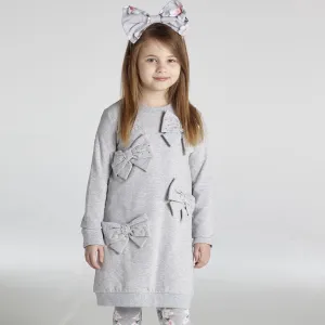 A DEE - Jumper Dress With Large Bows - Grey