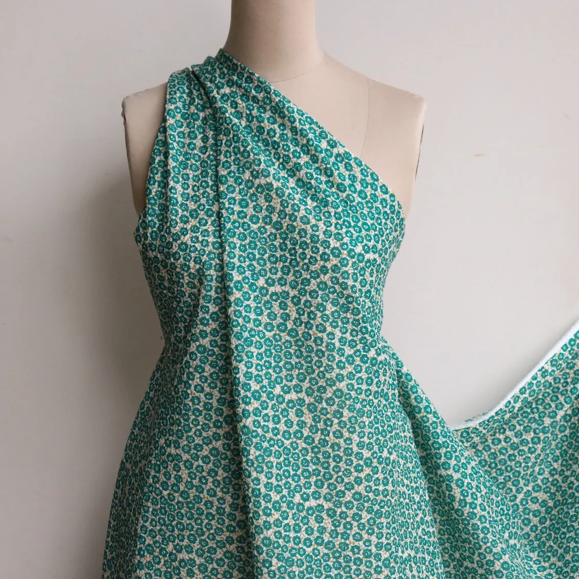 Emerald Spring Seersucker Cotton