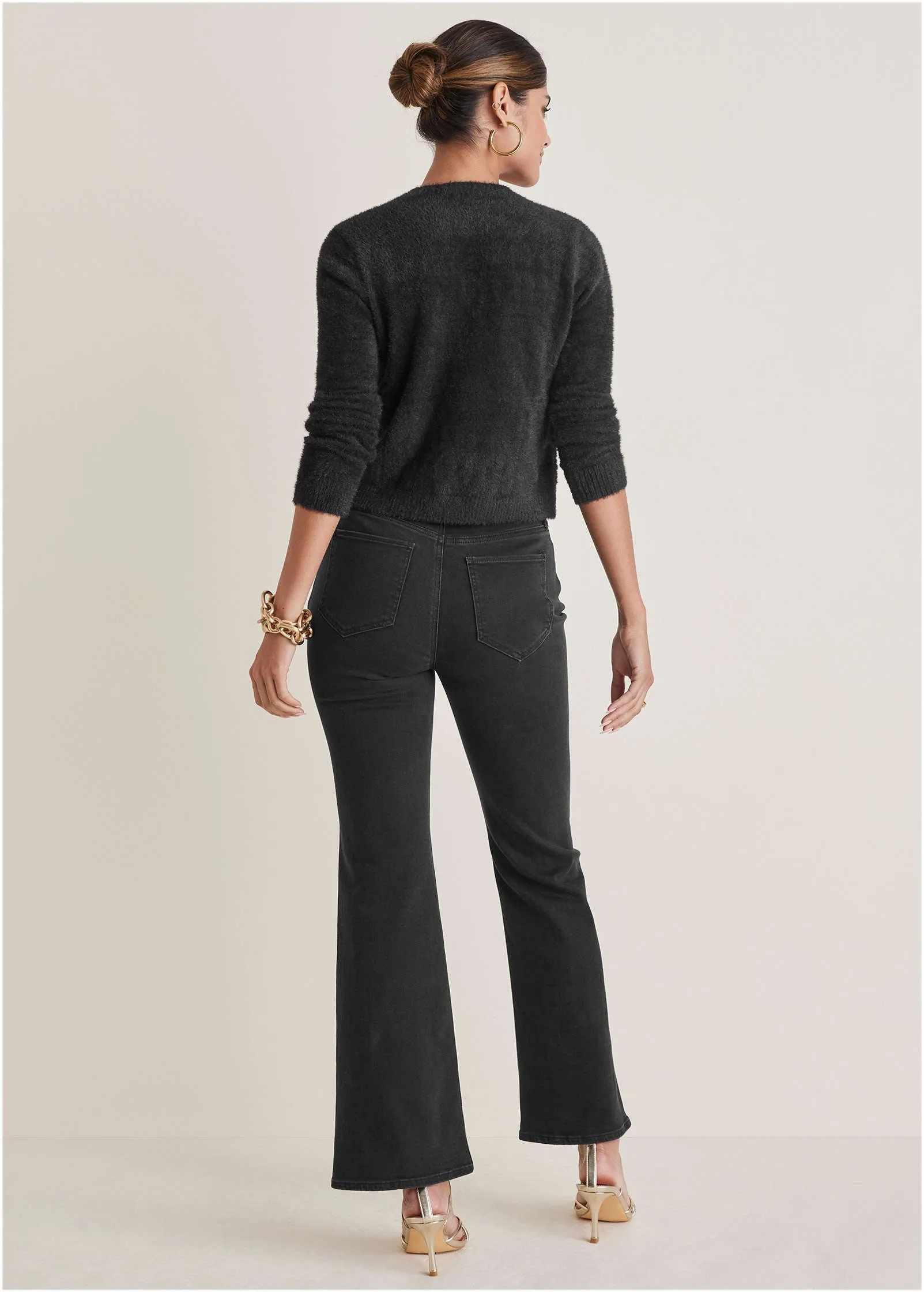 Eyelash Sweater Jacket - Black