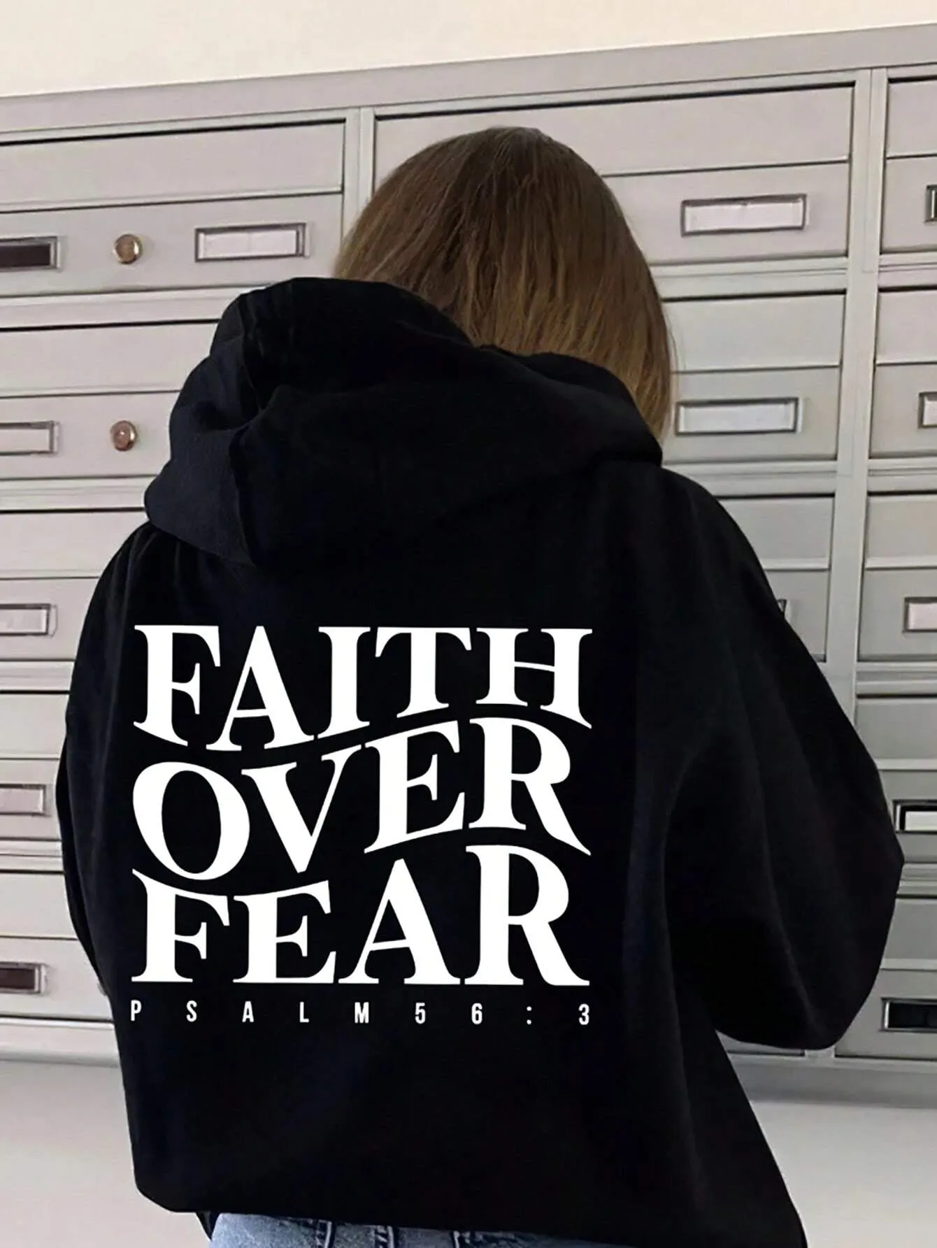 Ezwear Slogan Graphic Kangaroo Pocket Thermal Lined Hoodie