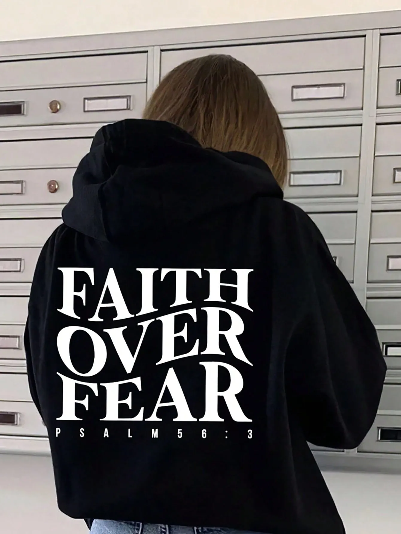 Ezwear Slogan Graphic Kangaroo Pocket Thermal Lined Hoodie