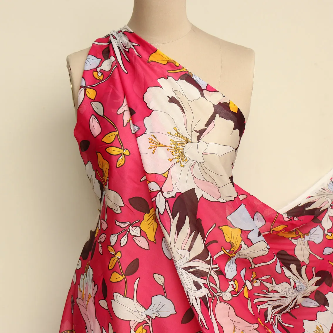 Fuchsia Tropics Cotton Voile