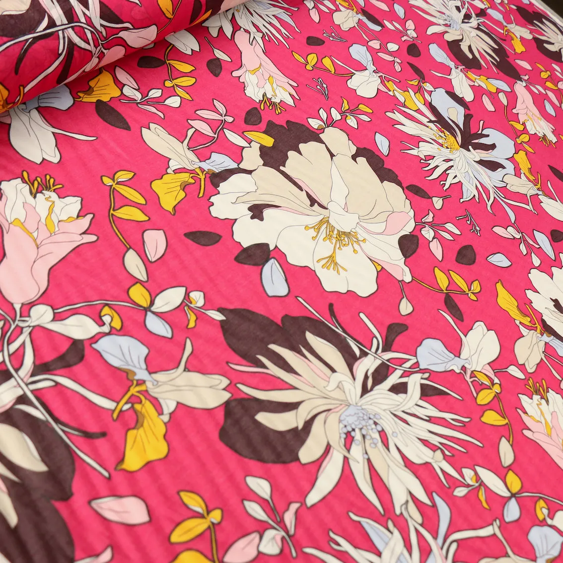 Fuchsia Tropics Cotton Voile