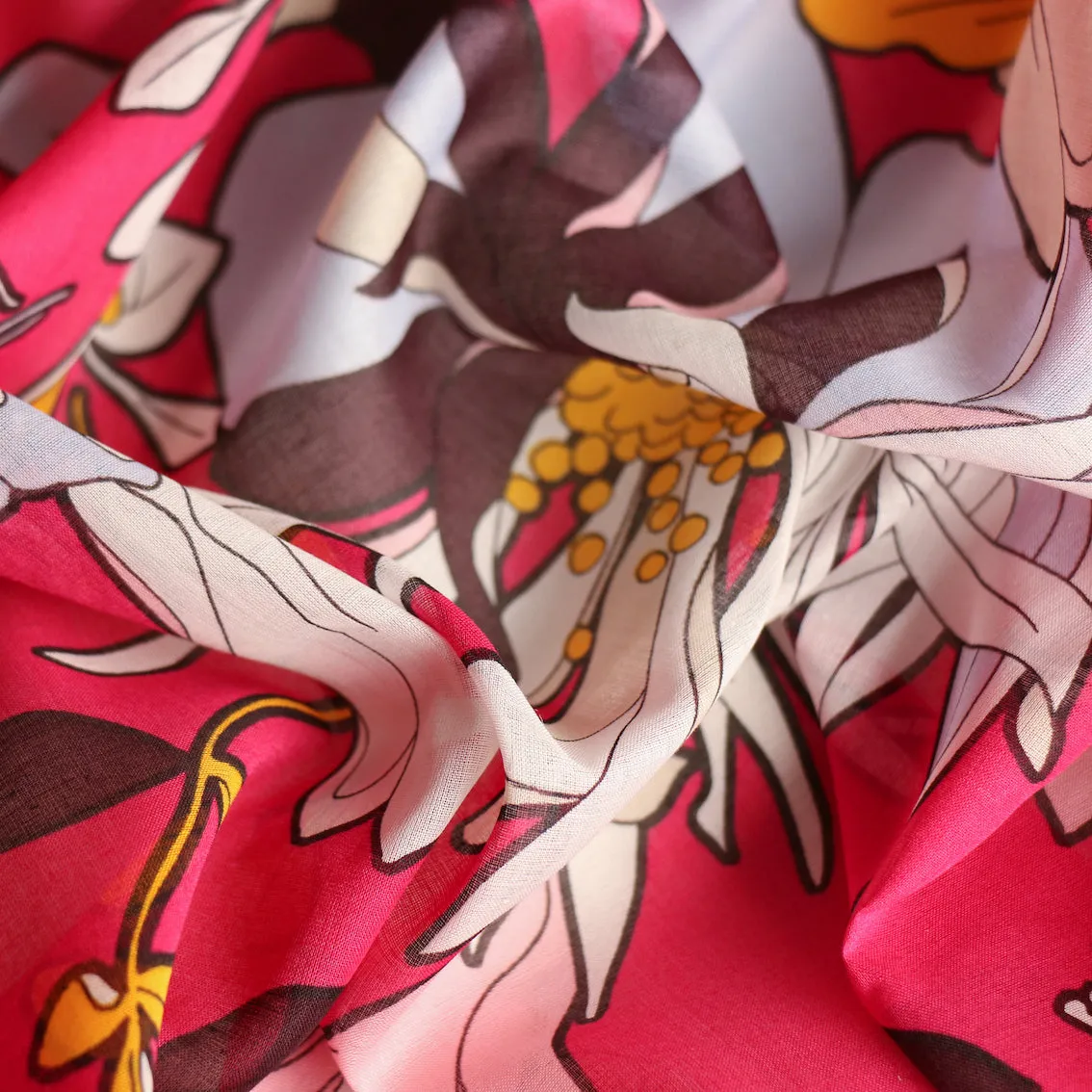 Fuchsia Tropics Cotton Voile