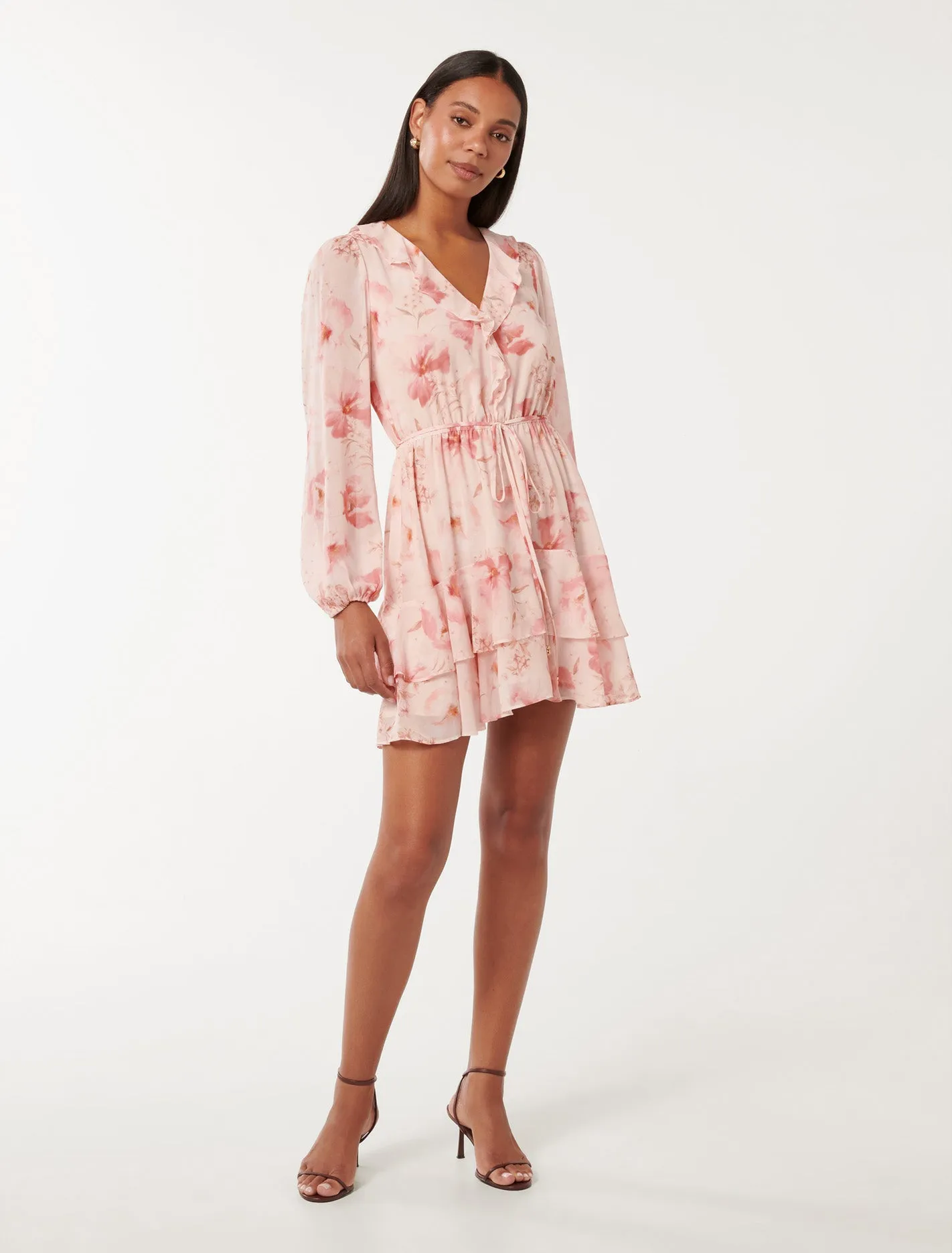 Heather Ruffle Long Sleeve Mini Dress