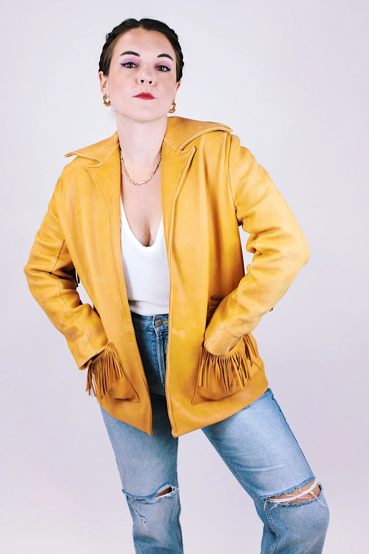 Leather Fringe Jacket