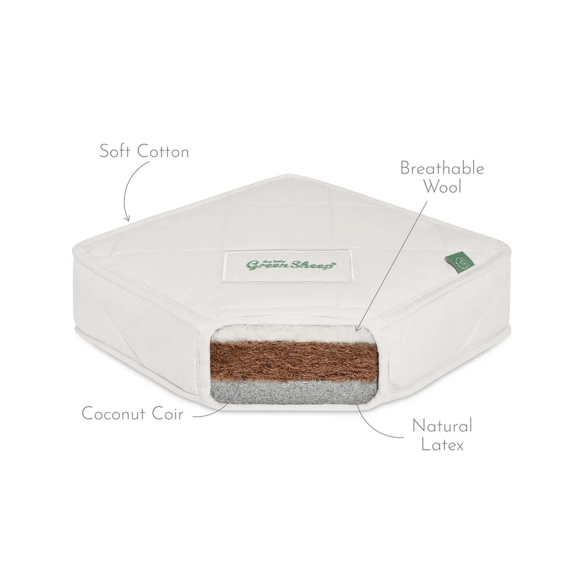 Little Green Sheep Natural Twist Cot Bed Mattress to fit M&P 400 - 69x139cm