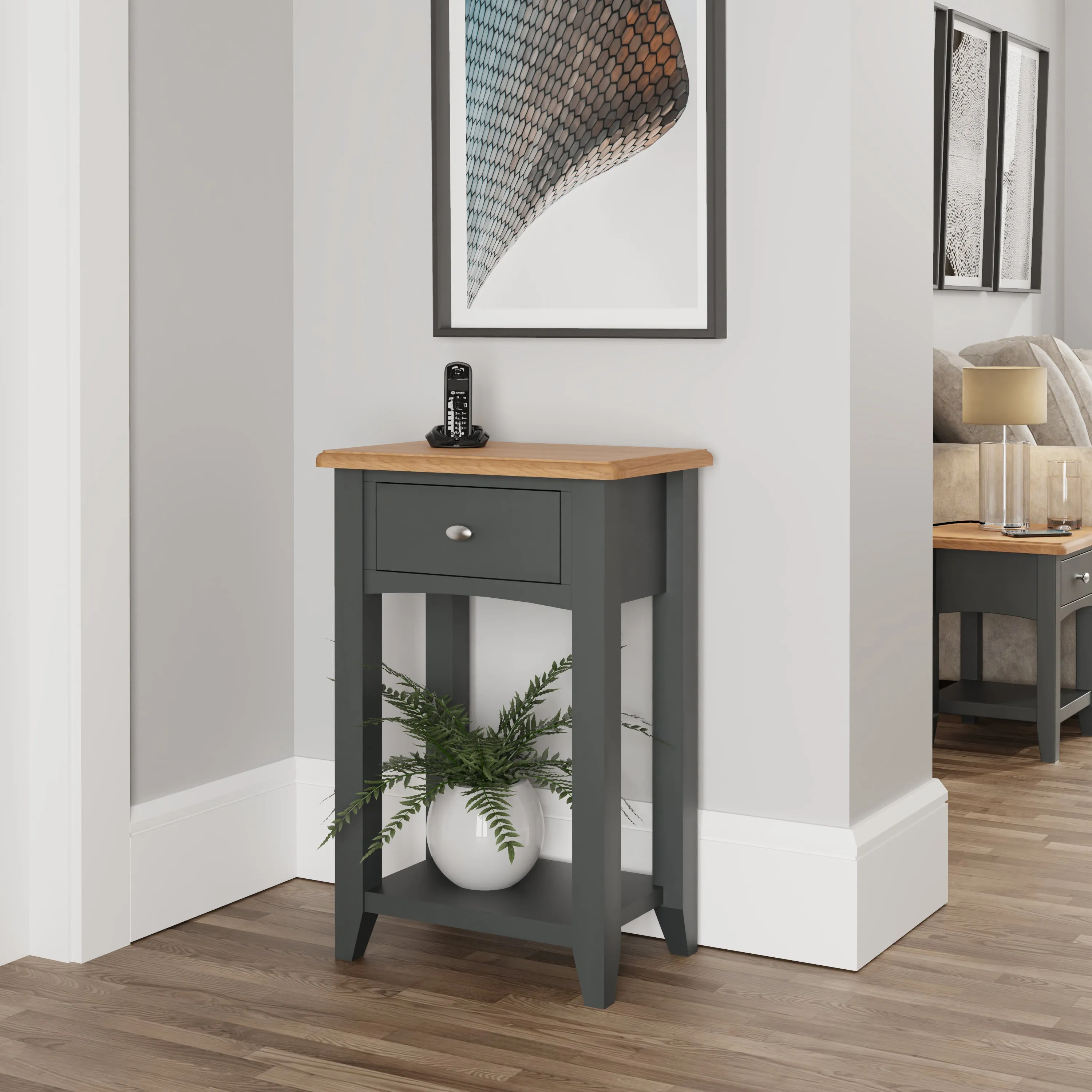 Malmesbury Grey Telephone Table 50 x 32 x 75 cm