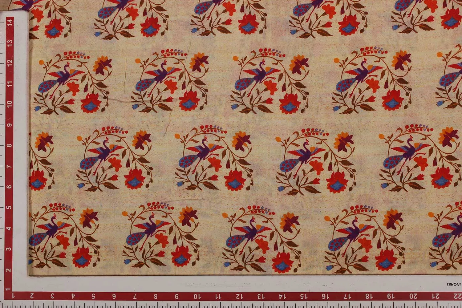 Multicolor Traditional Sushi Cotton Viscose Blend Fabric
