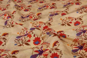 Multicolor Traditional Sushi Cotton Viscose Blend Fabric