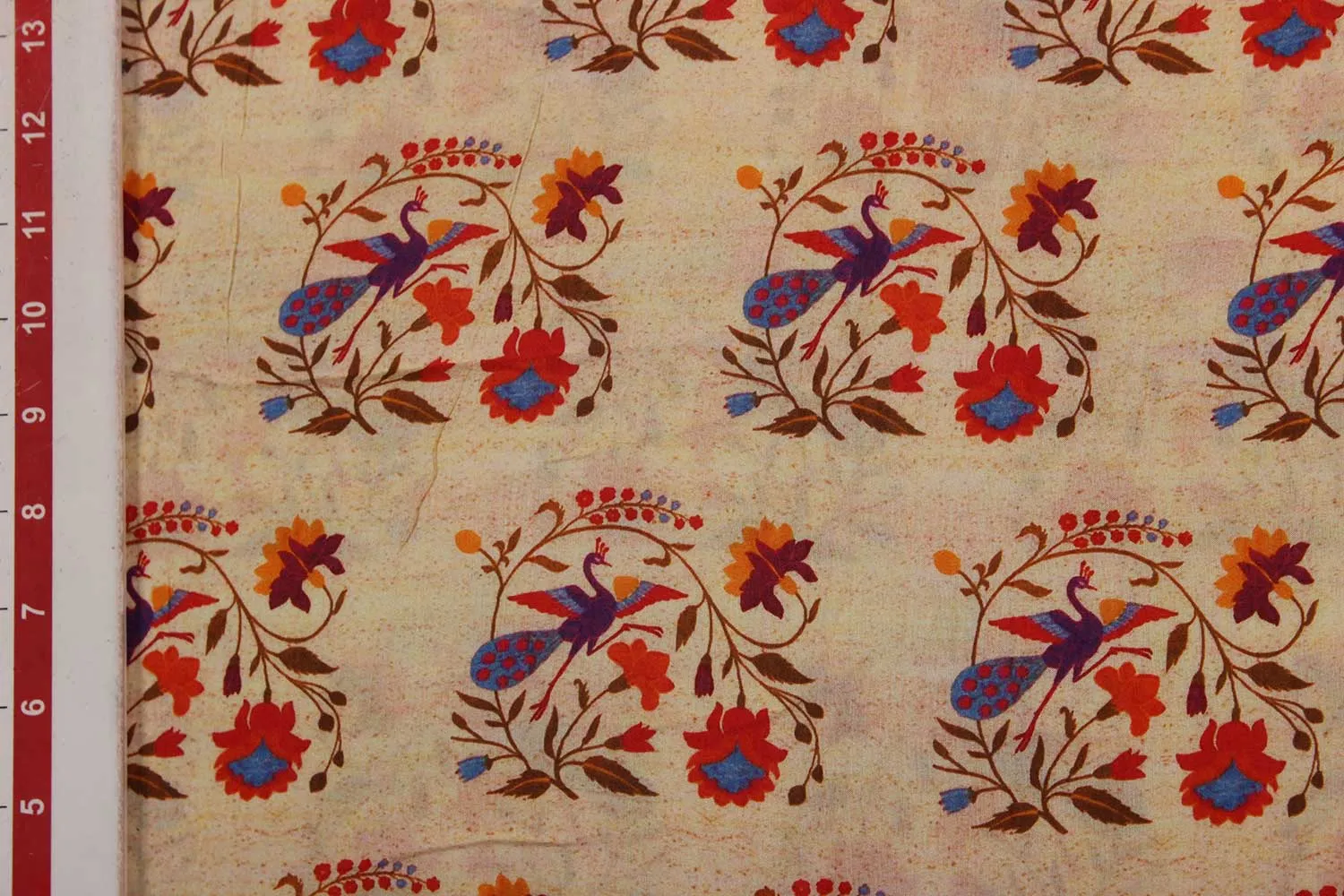 Multicolor Traditional Sushi Cotton Viscose Blend Fabric