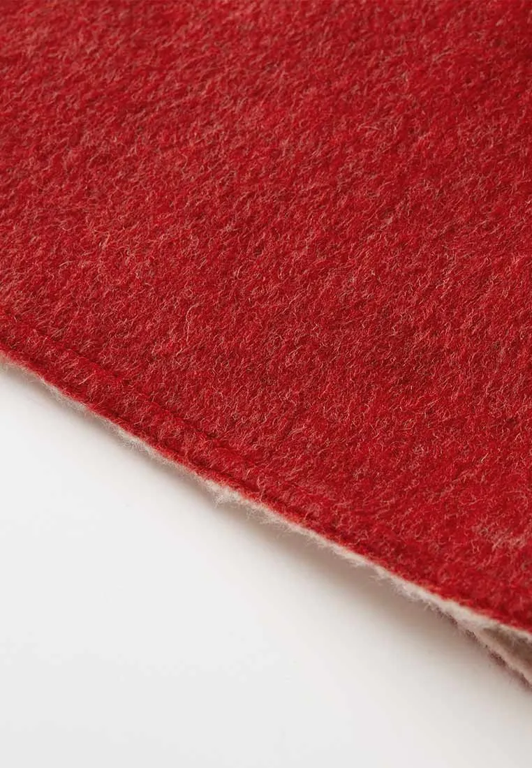 Red Front Slit Wool Jacket