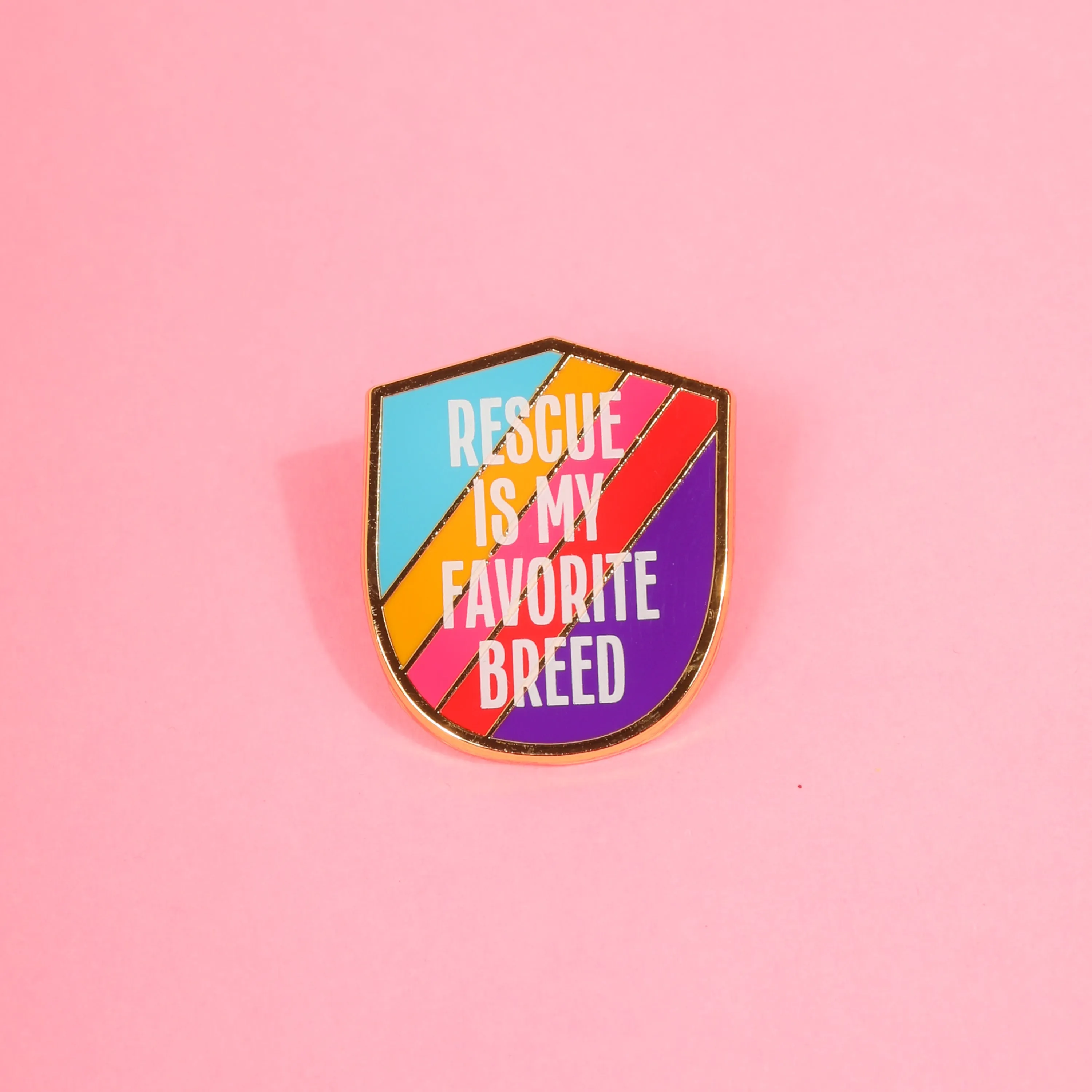 Rescue Is My Favorite Breed Enamel Pin