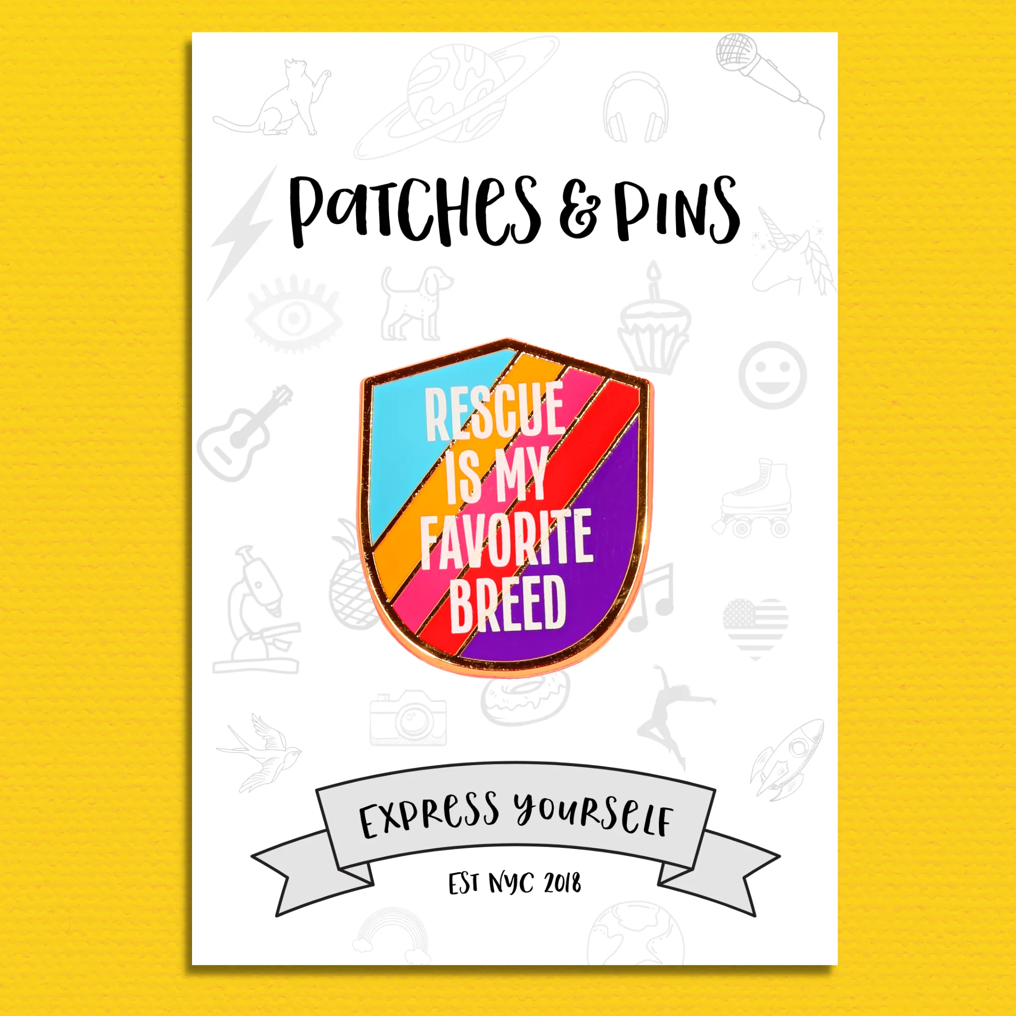 Rescue Is My Favorite Breed Enamel Pin