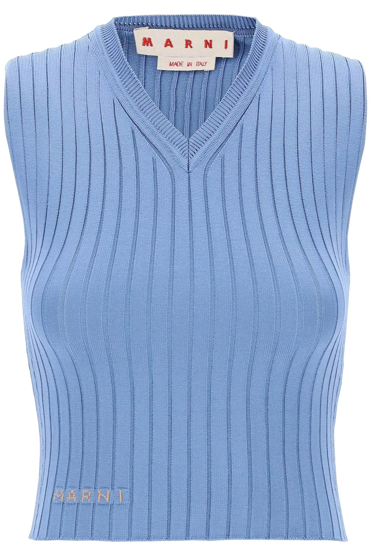 SLEEVELESS RIBBED KNIT TOP
