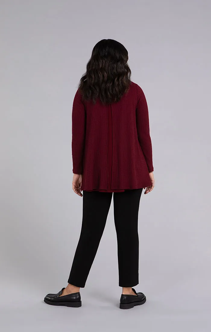 Split Back Waffle Sweater