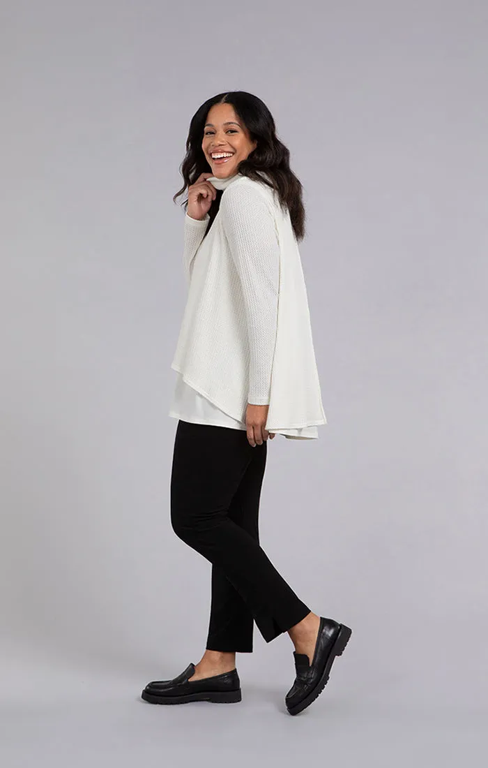 Split Back Waffle Sweater