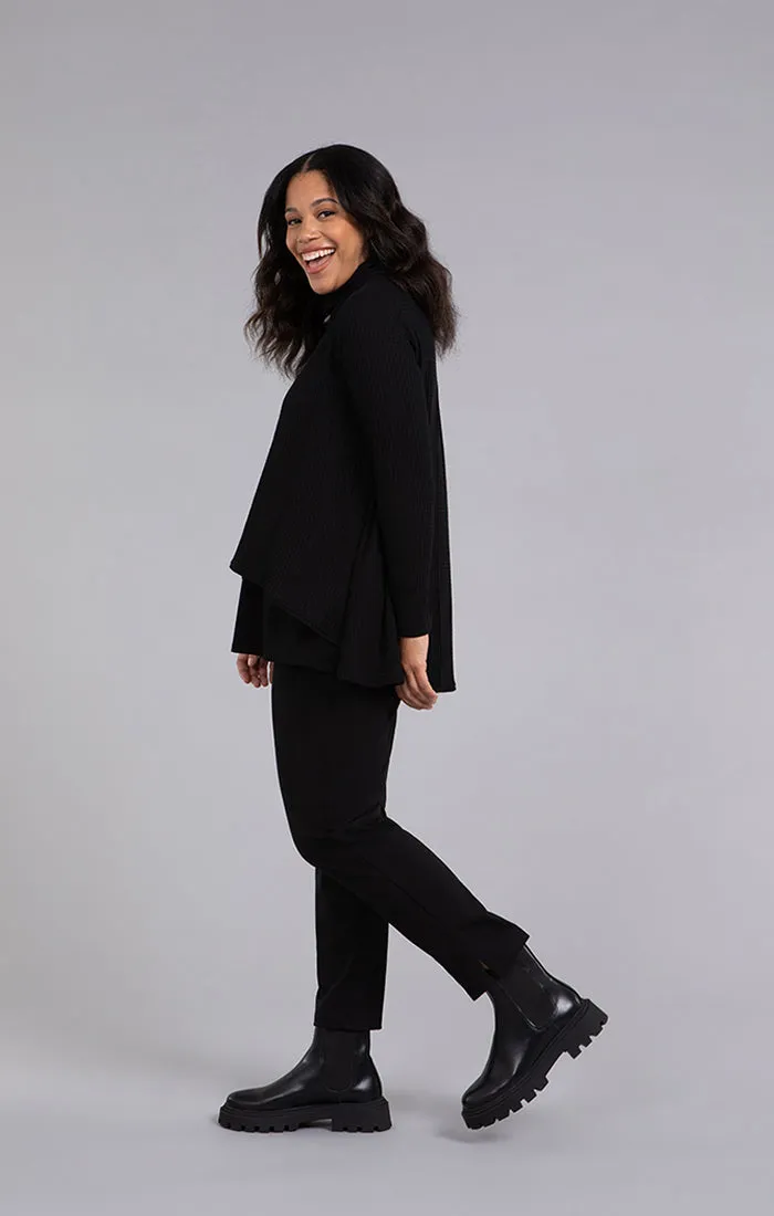 Split Back Waffle Sweater