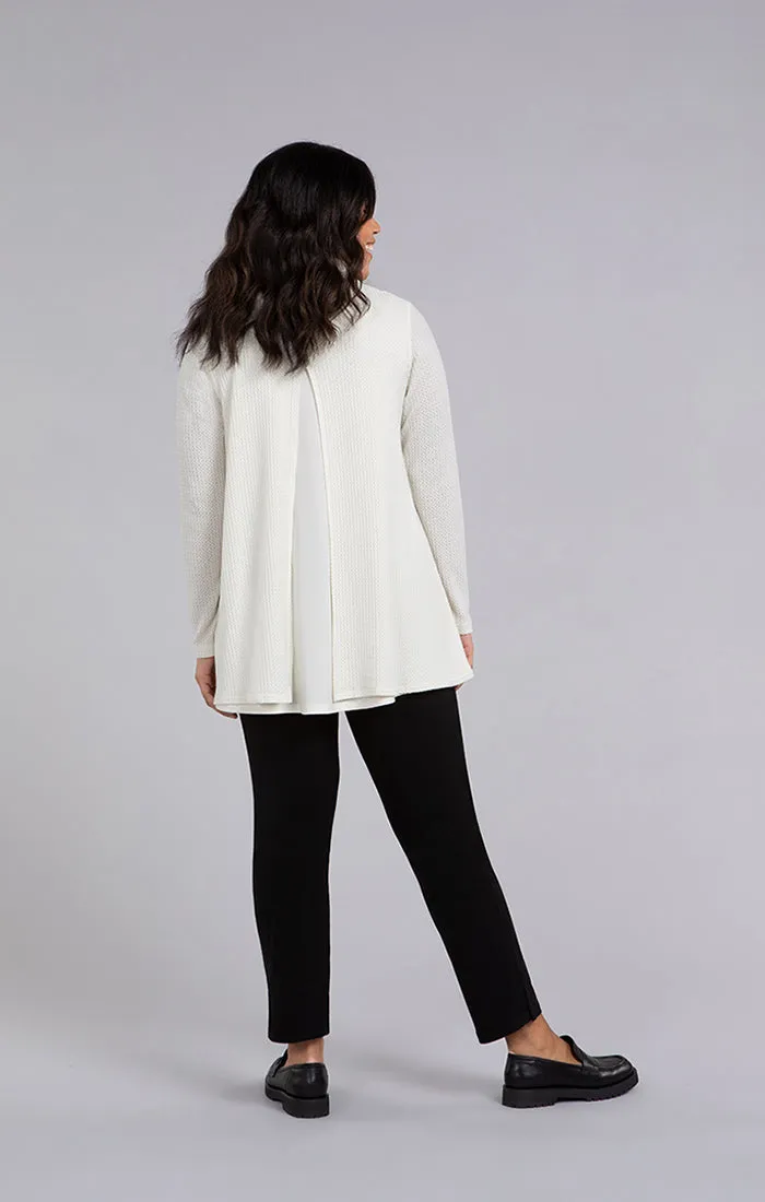 Split Back Waffle Sweater