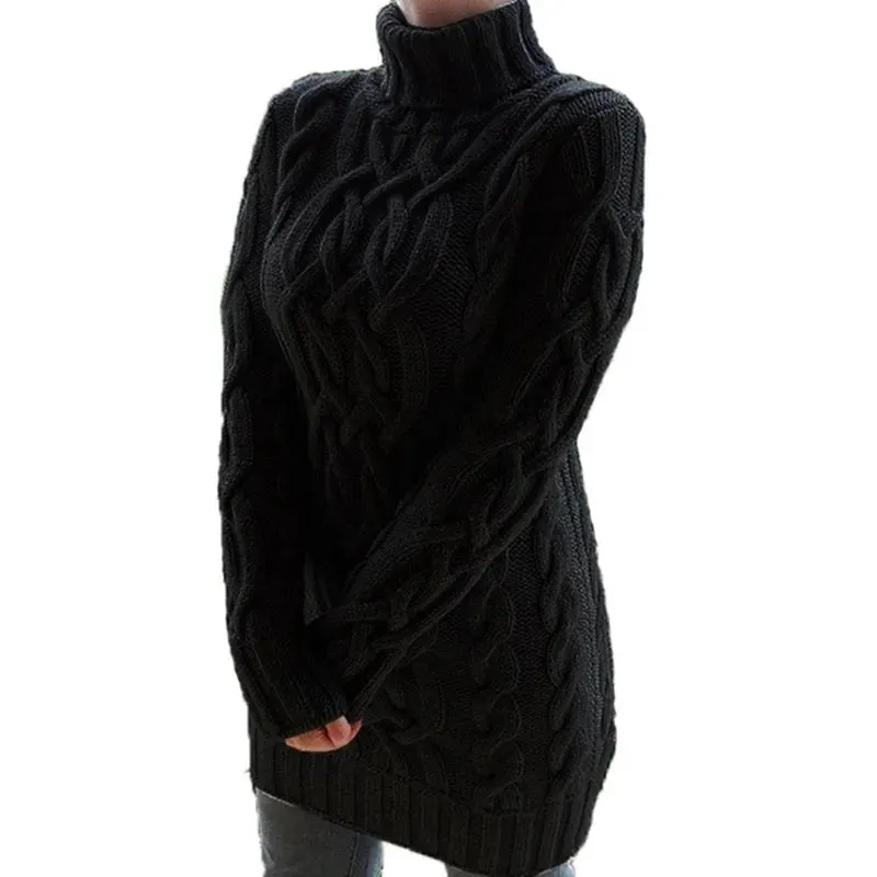 Sweaters For Women Pullover Turtleneck Thickened Two Lapel Retro Thick Thread Twist Sweater Winter Clothes MMY120352