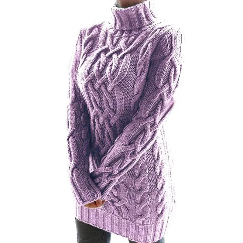 Sweaters For Women Pullover Turtleneck Thickened Two Lapel Retro Thick Thread Twist Sweater Winter Clothes MMY120352