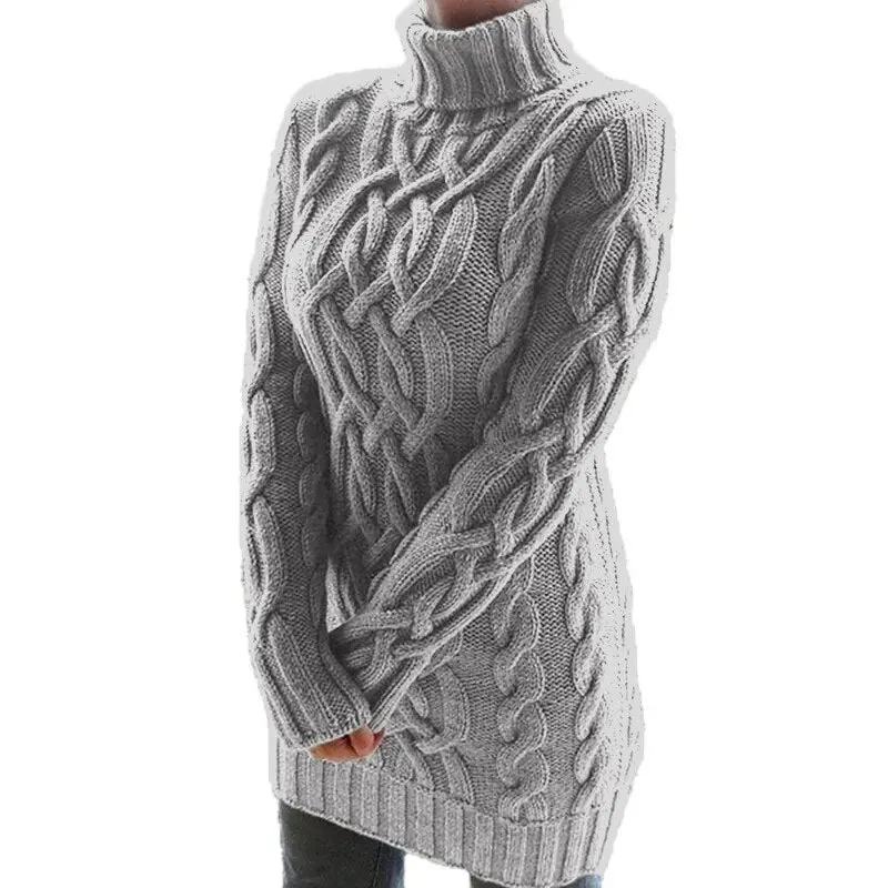 Sweaters For Women Pullover Turtleneck Thickened Two Lapel Retro Thick Thread Twist Sweater Winter Clothes MMY120352