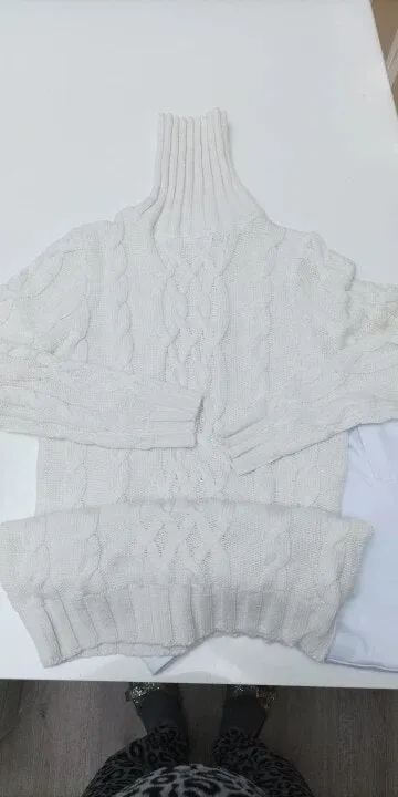 Sweaters For Women Pullover Turtleneck Thickened Two Lapel Retro Thick Thread Twist Sweater Winter Clothes MMY120352