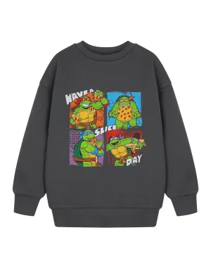 Teenage Mutant Ninja Turtles Have A Slice Day Boys Grey Sweatshirt