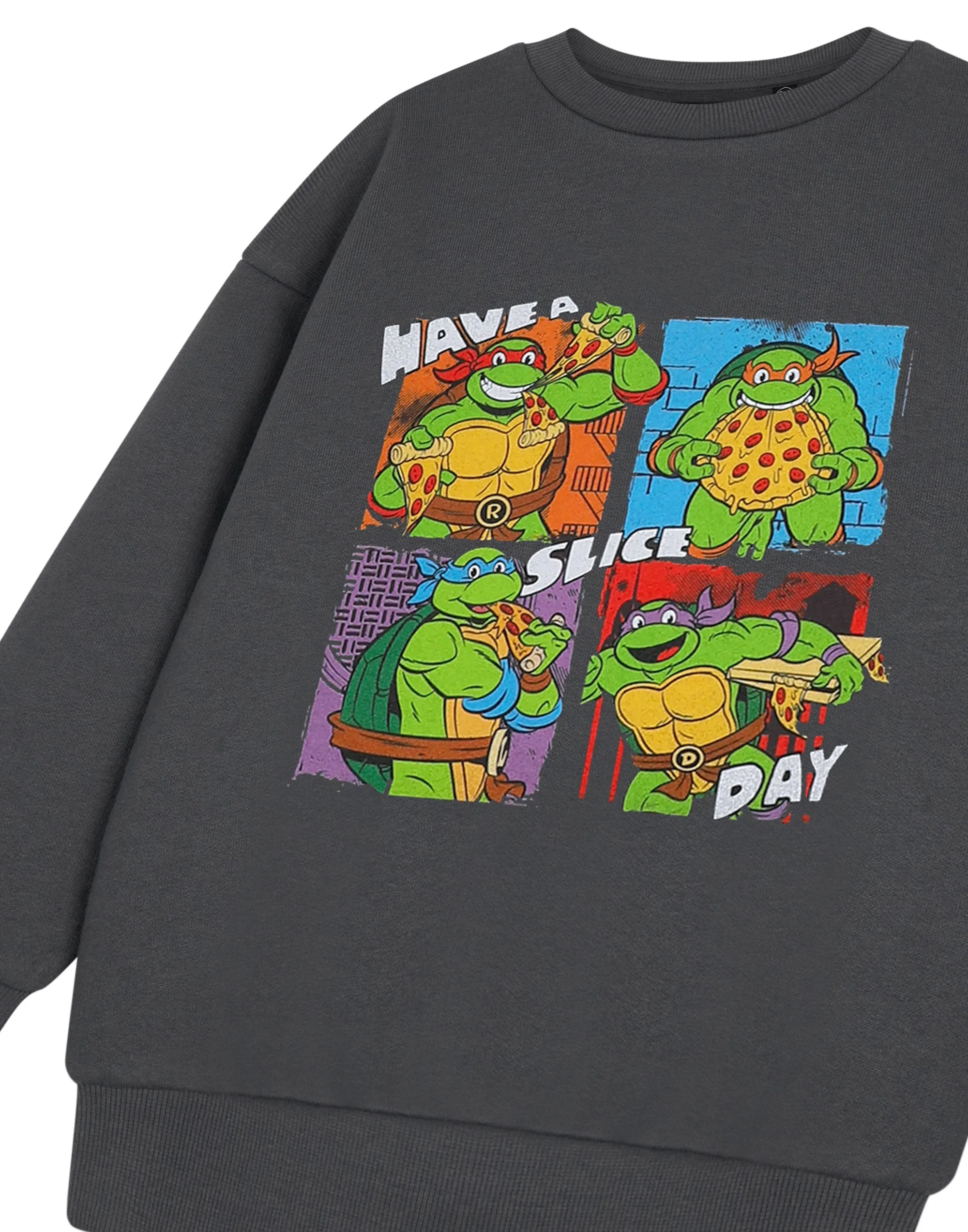 Teenage Mutant Ninja Turtles Have A Slice Day Boys Grey Sweatshirt