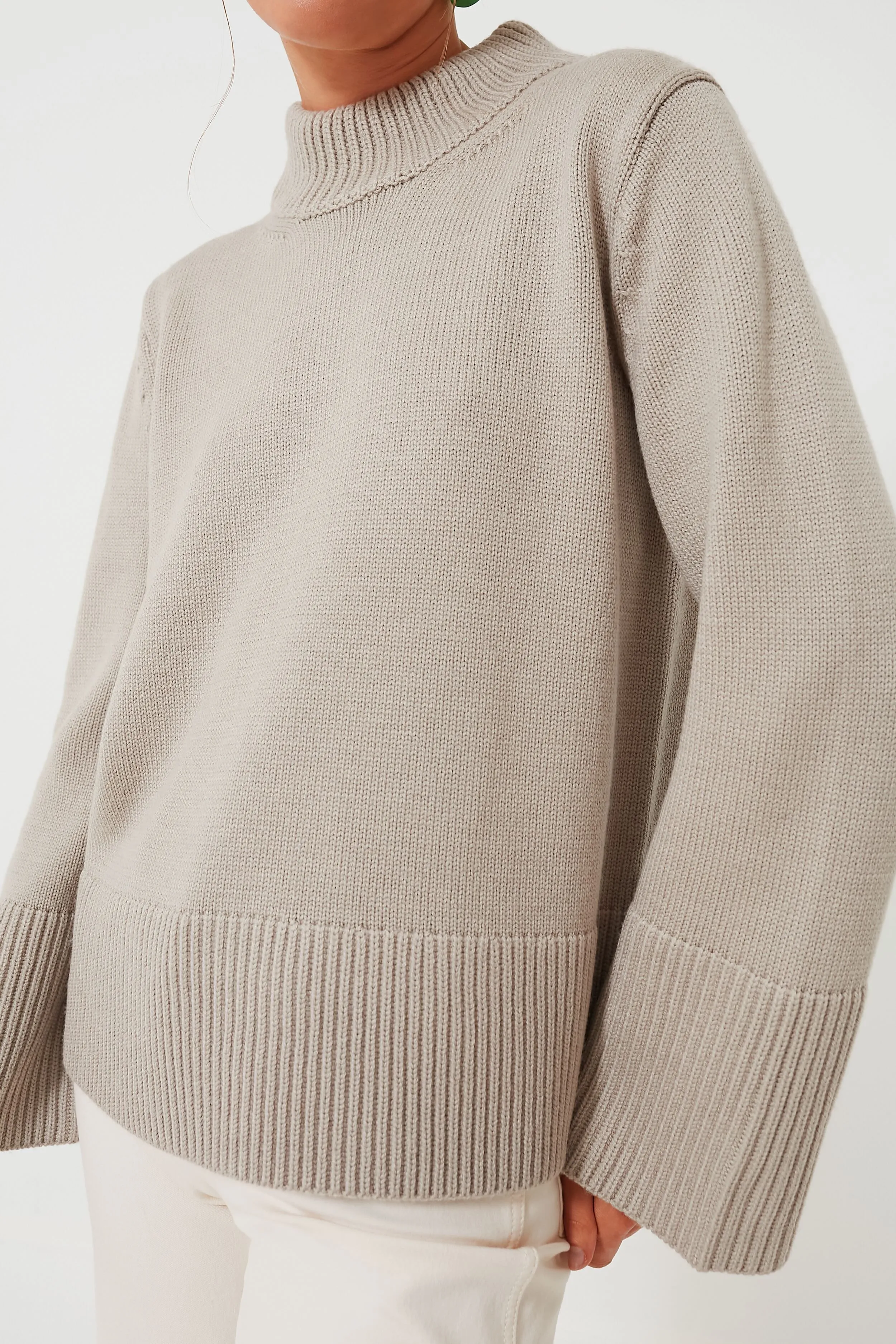 Wheat Crewneck Spencer Sweater