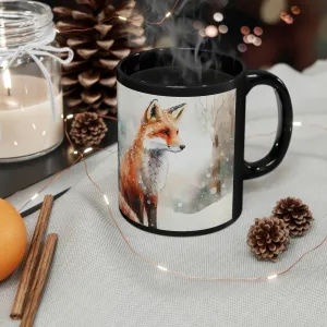 Winter Fox 01 - Black mug 11oz