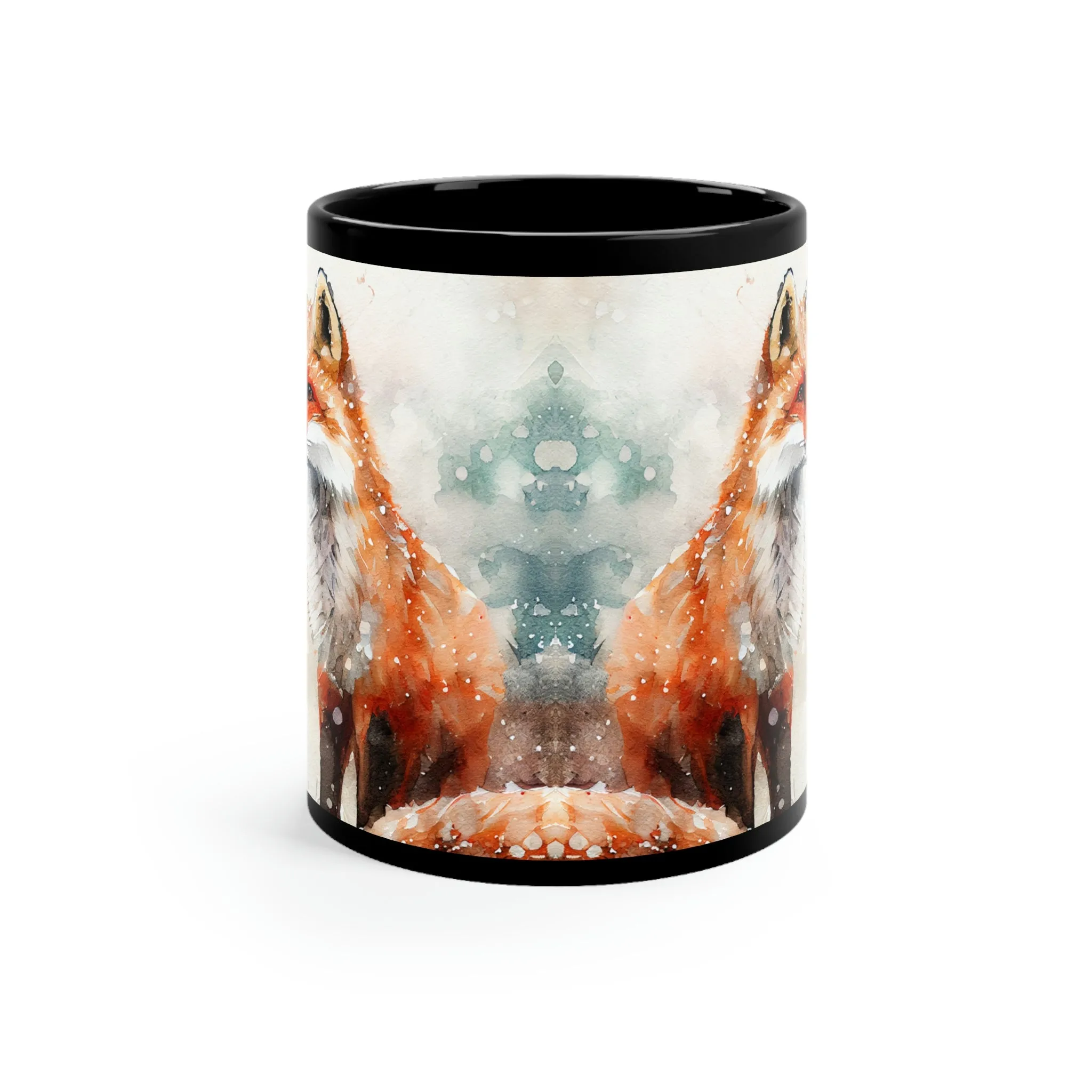Winter Fox 01 - Black mug 11oz