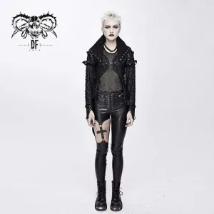 Women's Goth Rivets Ripped Jackets