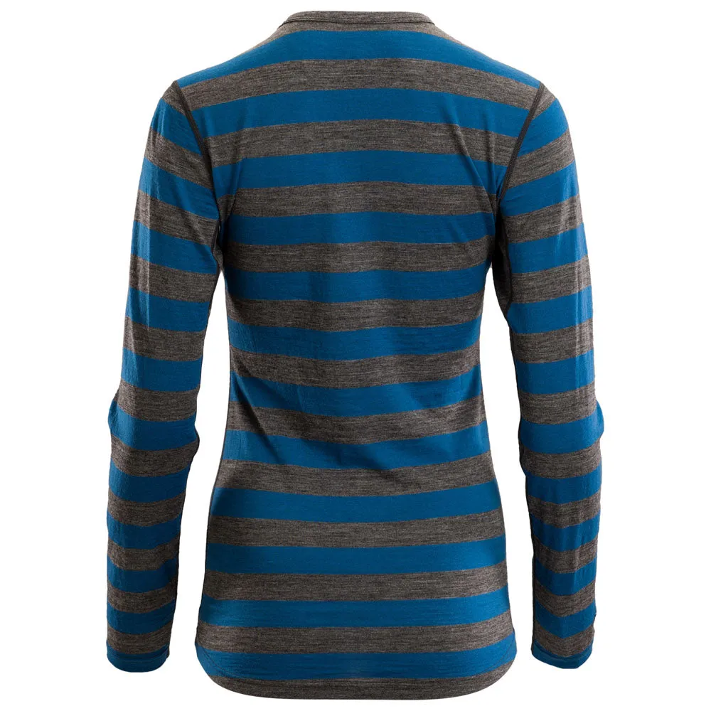 Womens Merino 180 Long Sleeve Crew (Smoke/Blue)