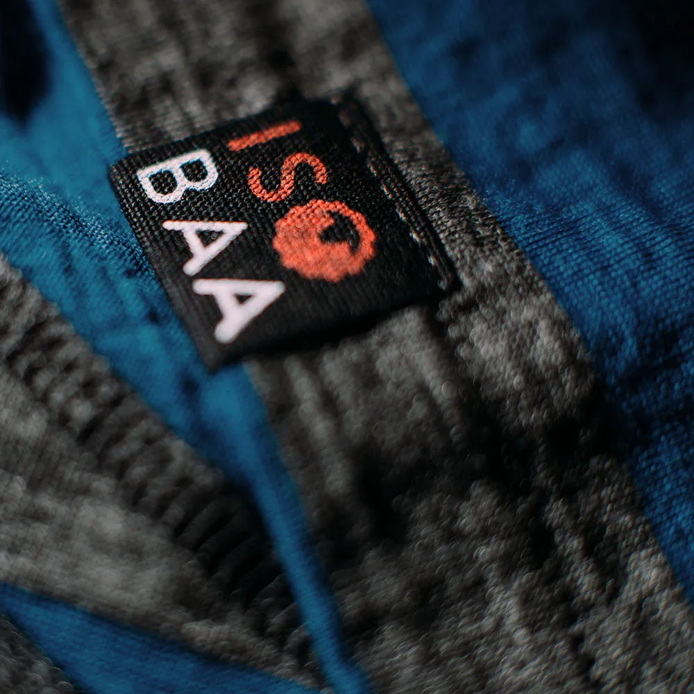 Womens Merino 180 Long Sleeve Crew (Smoke/Blue)