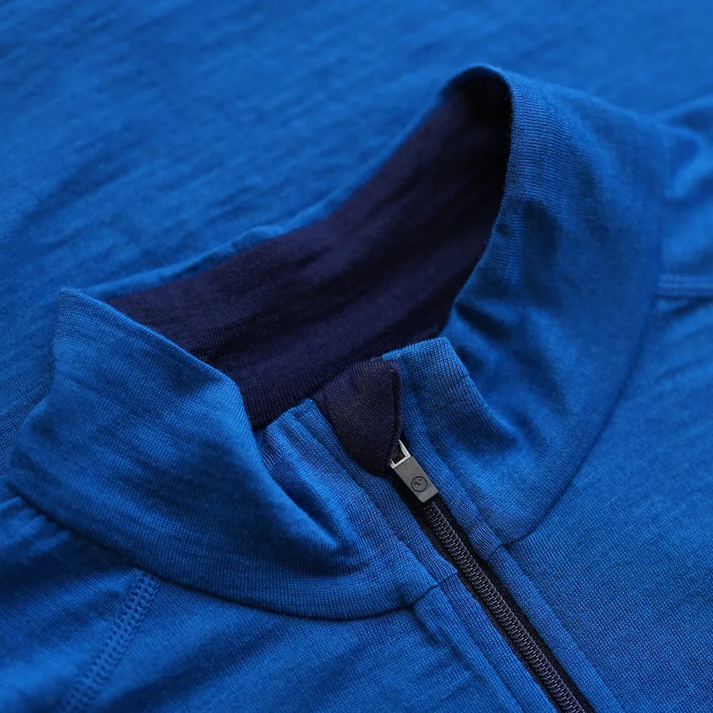Womens Merino 200 Long Sleeve Zip Neck (Blue)