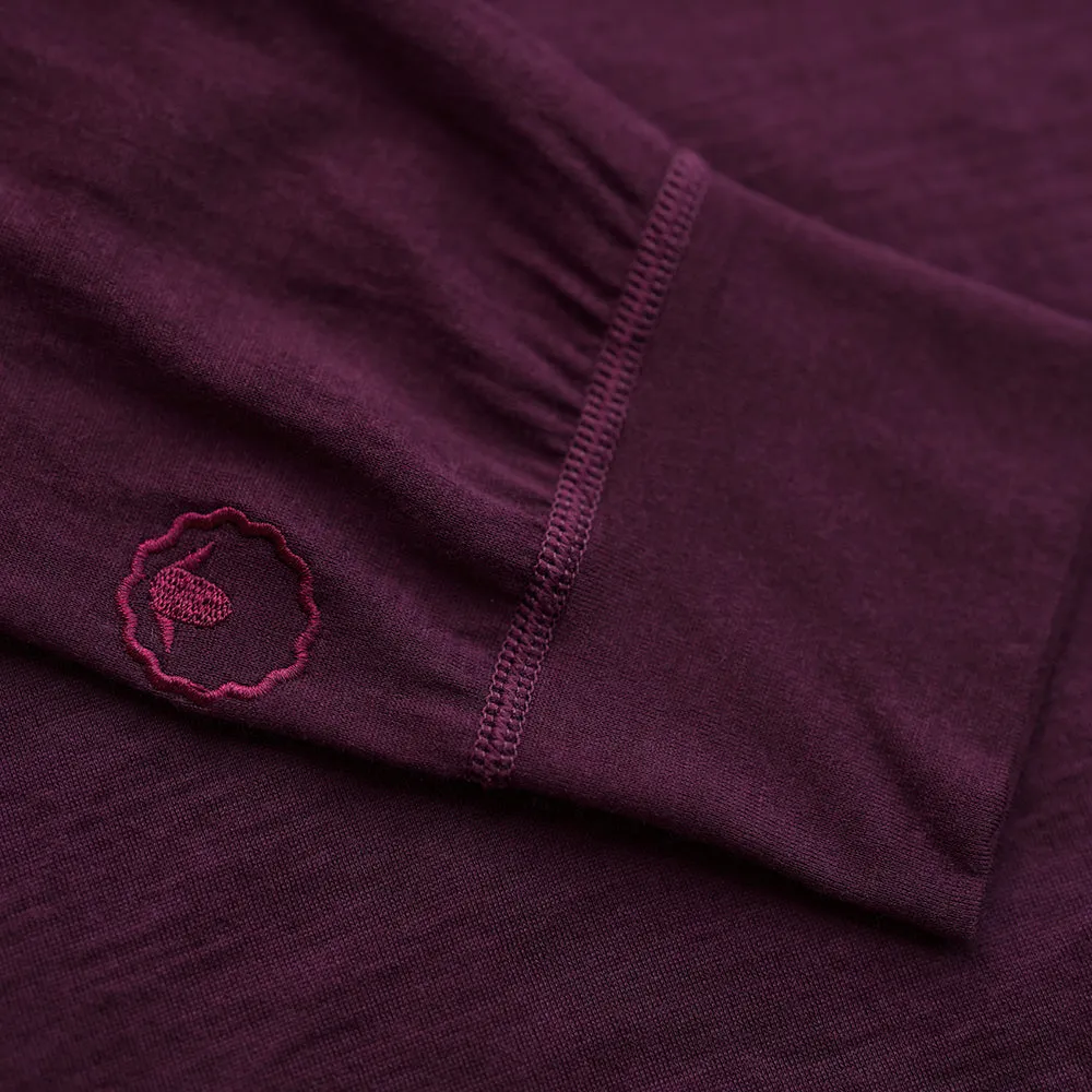 Womens Merino 200 Long Sleeve Zip Neck (Wine)