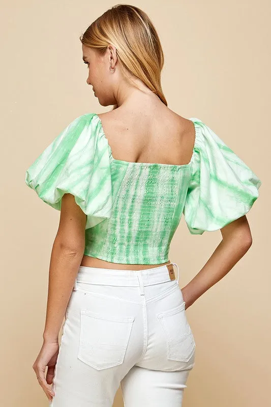 Womens Tie Dye Cropped Top